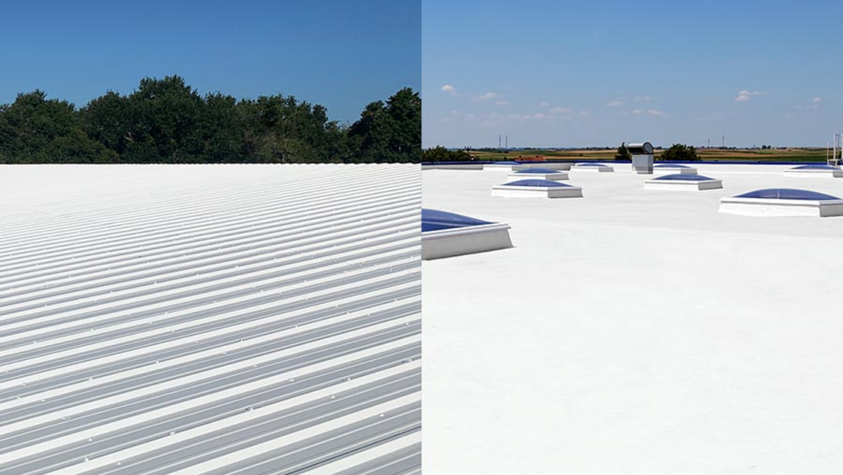 Two images of a roof showcasing different colors, emphasizing the importance of choosing the right roofing solution.