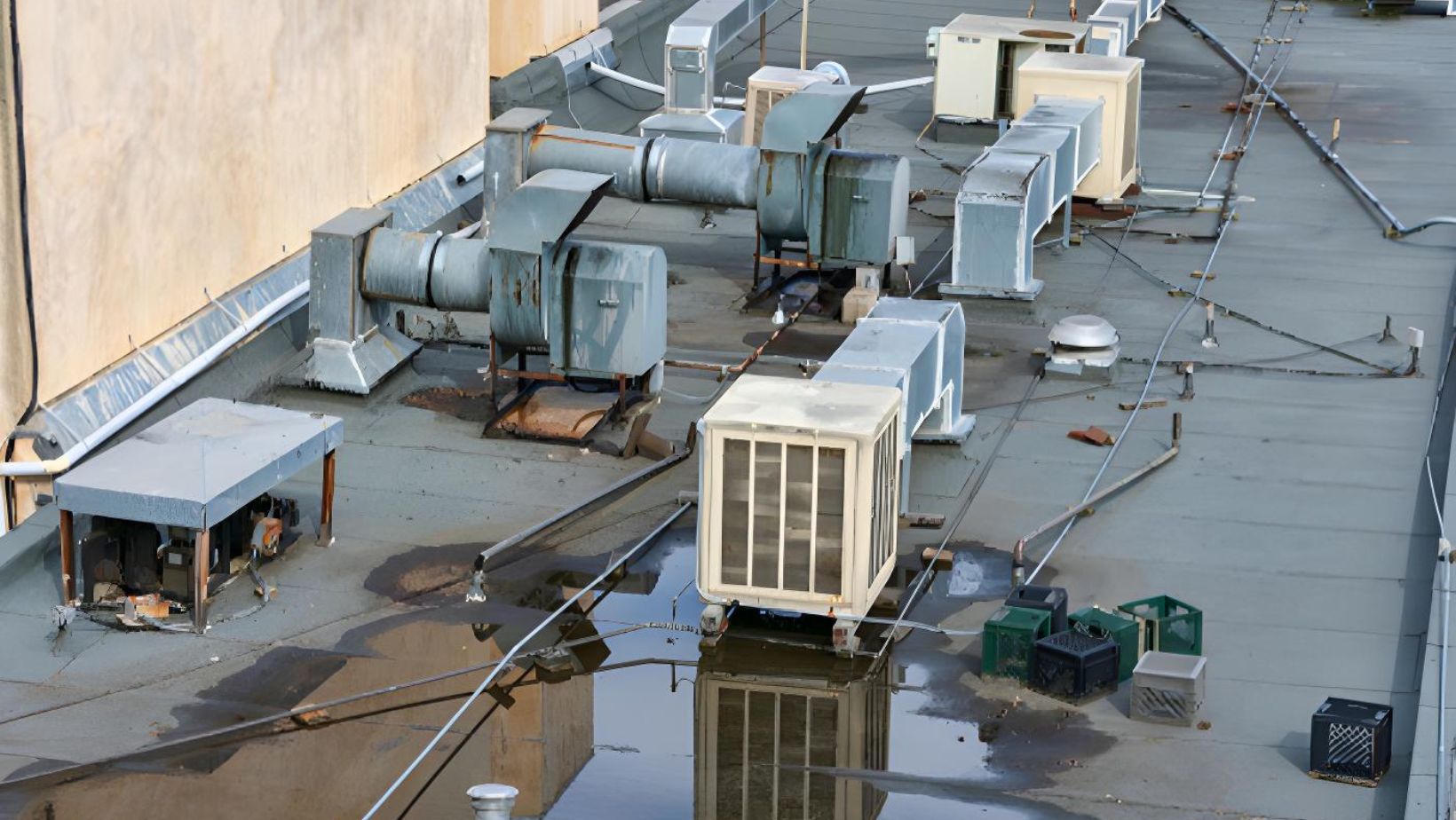 Air conditioning units installed on a rooftop